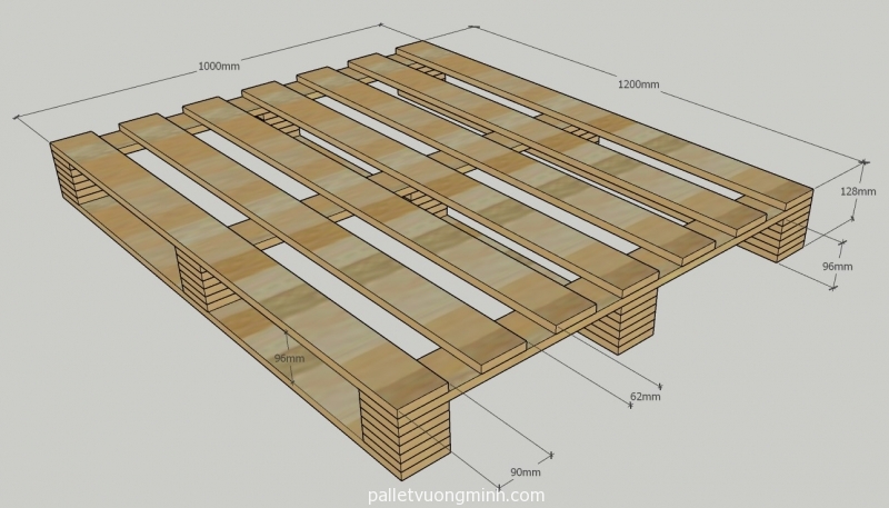Pallet ván ép 1000x1200 - loại ván ép nước ngoài có lỗ đinh