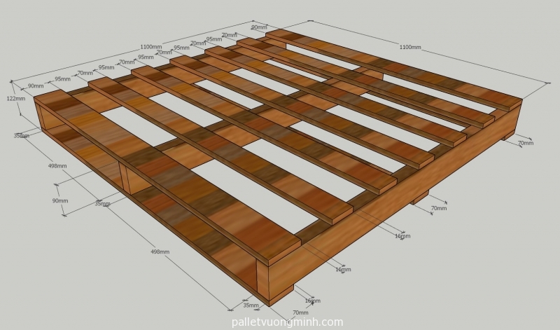 Pallet giá rẻ 1100x1100x122 mm - Giảm chi phí mua sắm pallet hàng năm