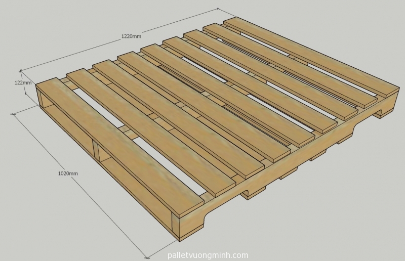 Pallet Gỗ 1020x1220x122 mm đóng theo mẫu Châu Âu