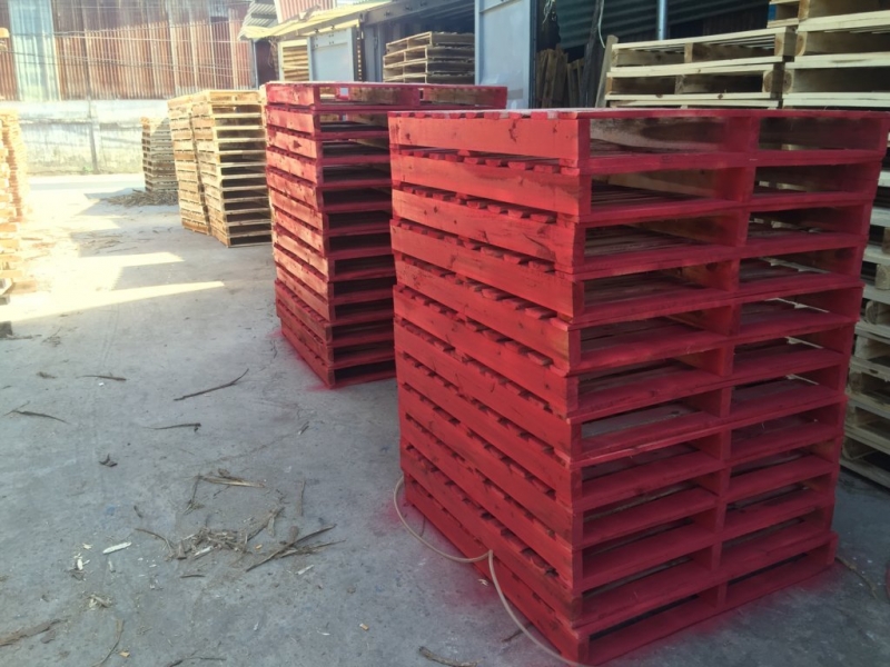 Pallet bằng gỗ thường 2 cổng 1100x1100