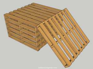 Pallet đài loan 1000x1000 2 cổng nâng