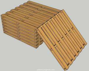 Pallet 1000x1000 2 mặt loại thường kê hàng nông sản xuất khẩu