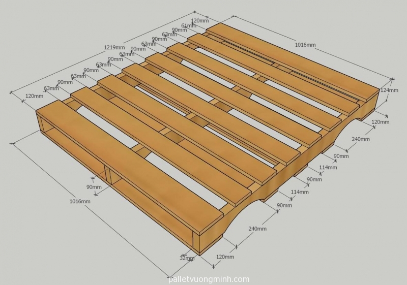 Pallet gỗ tràm xuất khẩu Mỹ 1219x1016