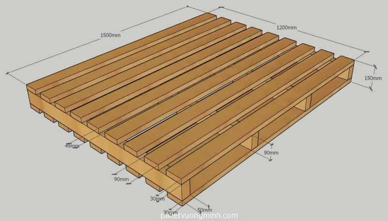 pallet gỗ 2 hướng đố 9 1200x1500x150 2 mặt