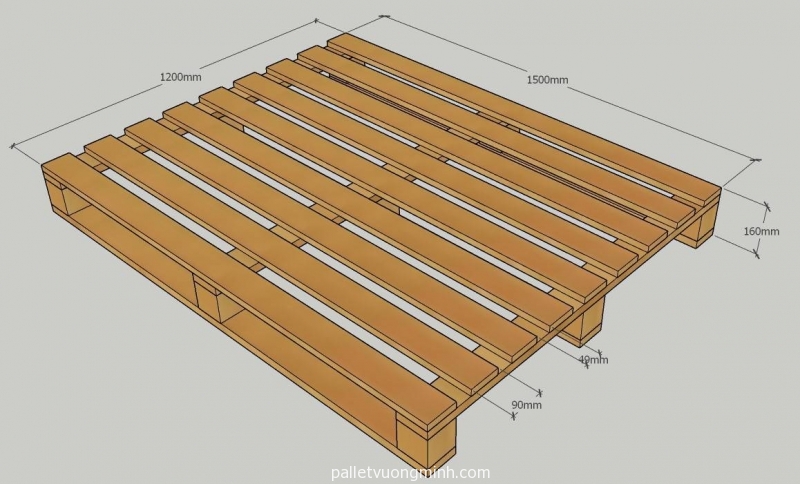 Pallet gỗ 1200x1500x160 Mẫu Đơn Giản