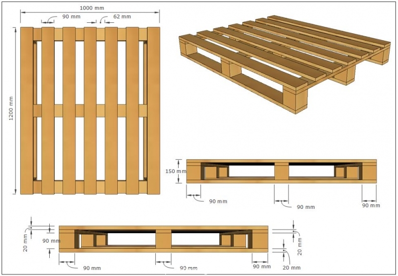 Pallet Gỗ 1000x1200x150mm Giá Giảm Tháng 8- Tải 1500 kg