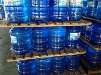 Pallet gỗ chứa hàng thùng nước đóng chai để trong kho 2019